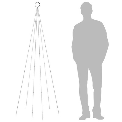 vidaXL Choinka do montażu na maszcie, 108 ciepłych białych LED, 180 cm