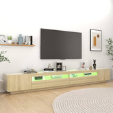 vidaXL Szafka pod TV z oświetleniem LED, dąb sonoma, 300x35x40 cm