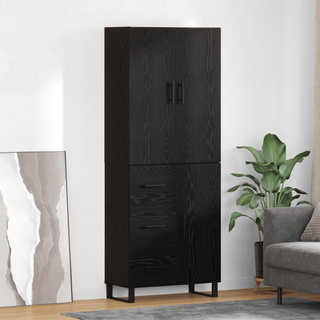 Highboard 2 szt. Czarny Dąb 69,5 x 34 x 180 cm