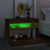 vidaXL Szafka pod TV z oświetleniem LED, przydymiony dąb, 60x35x40 cm