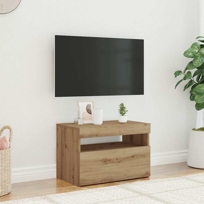 Szafka pod TV z oświetleniem LED, dąb artisan, 60x35x40 cm