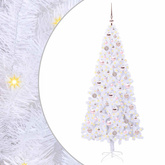 Sztuczna choinka z 300 diodami LED Biały 180 cm PVC i stal