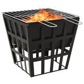 vidaXL Palenisko i grill 2-w-1, 34 x 34 x 48 cm, stal