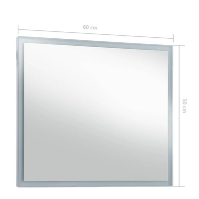 Ścienne lustro łazienkowe z LED, 60 x 50 cm vidaXL