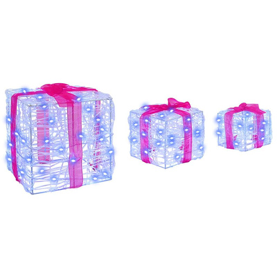 Pudełko Prezentowe 3 pcs Niebieski 20 x 20 x 20 cm Akryl
