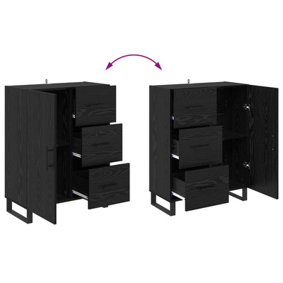 Highboard 2 szt. Czarny Dąb 69,5 x 34 x 180 cm
