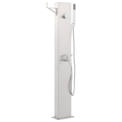 vidaXL Panel prysznicowy ogrodowy, 110 cm, stal nierdzewna