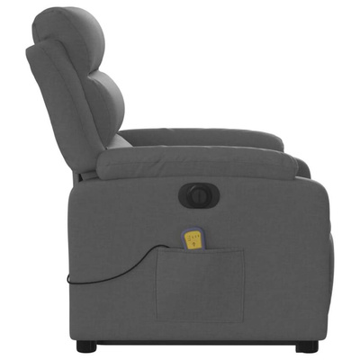 vidaXL Podnoszony fotel masujący, elektryczny, rozkładany, ciemnoszary