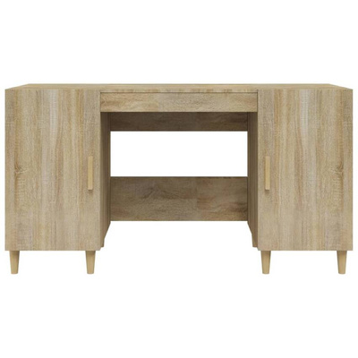 vidaXL Biurko, dąb sonoma, 140x50x75 cm, materiał drewnopochodny wariant 8