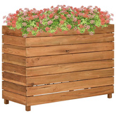 Podwyższona donica 100x40x72 cm drewno tekowe z recyklingu/stal