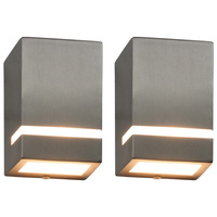 Zewnętrzne lampy ścienne, 2 szt., 35 W, srebrne, prostokątne
