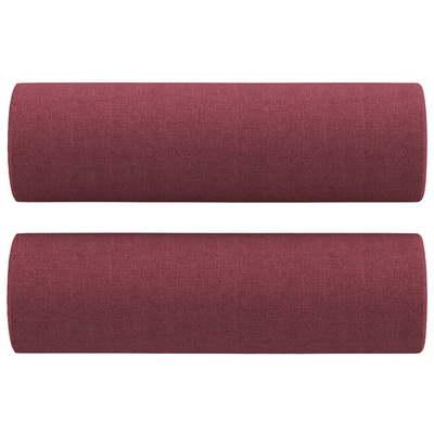 3-osobowa sofa z poduszkami, winna czerwień, 180 cm, tkanina