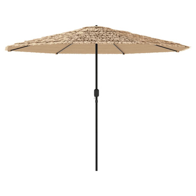 Parasol ogrodowy na stalowym słupku, brązowy, 388x388x248 cm