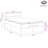Łóżko z pojemnikiem i materacem LED niebieski 120 x 190 cm