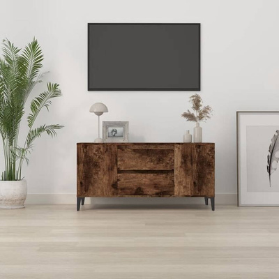 Szafka pod TV, przydymiony dąb, 102x44,5x50 cm vidaXL