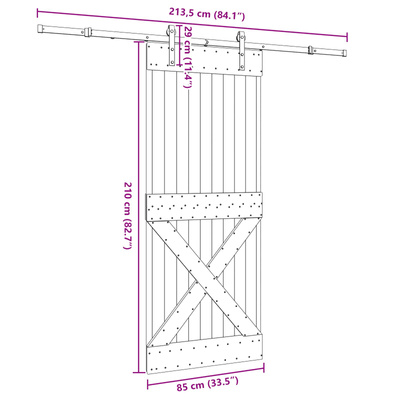 Drzwi przesuwne NARVIK 85 x 210 cm (213,5 cm)