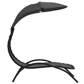 vidaXL Leżak z zadaszeniem, ciemnoszary, 167x80x195 cm, tkanina i stal