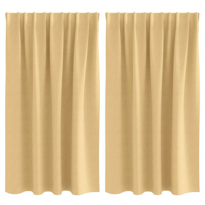 Firany blackout z kółkami 2 pcs Beżowy 140 x 140 cm Poliester