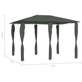 vidaXL Altana z pokryciem słupków 3x4x2,6 m, antracytowa, 160 g/m²