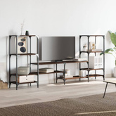 vidaXL Szafka pod TV, brązowy dąb, 206,5x28,5x95 cm
