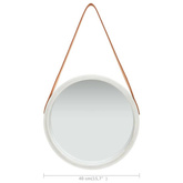 vidaXL Lustro ścienne na pasku, 40 cm, srebrne