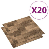 vidaXL Podłogowe płytki dywanowe, 20 szt., 5 m², brązowe
