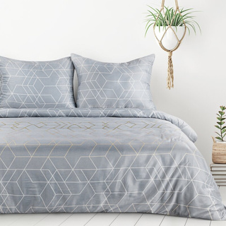 Pościel Geo stalowa 220x200