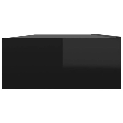 vidaXL Szafka pod TV z LED, czarna z połyskiem, 120x35x15,5 cm