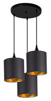 Lampa wisząca z abażurami Long czarna potrójna nowoczesna do salonu