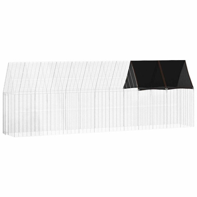 Klatka dla kur 2 szt. srebrny 600 x 100 x 210 cm
