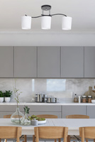 Lampa Sufitowa Chromowy+Czarny 3X40 E27 Klosz Biały Esnyr