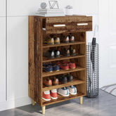 Szafka na buty z szufladą z półką Stare drewno 60 x 35 x 105 cm