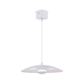 Lampa wisząca LUND 34 cm minimalistyczna – biały klosz talerz - skandynawska lampa nad stół LED