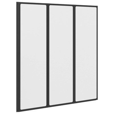 Parawan prysznicowy Czarny 132 x 2 x 140 cm Aluminium i PP