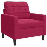 Fotel, winna czerwień, 60 cm, obity aksamitem
