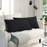 Poduszki na sofę 2 pcs Czarny 80 x 40 cm tkanina