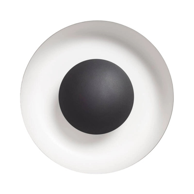 Lampa Sufitowa Okrągła Biało-Czarna 20W ?40cm Abruzzo Portafortuna