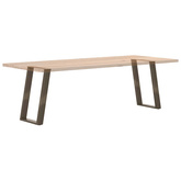 Nogi do stołu jadalnego w kształcie litery U 2 szt. Naturalna stal 60x(72-73) cm Stal