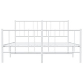 Metalowa rama łóżka z wezgłowiem i zanóżkiem, biała, 140x190 cm vidaXL