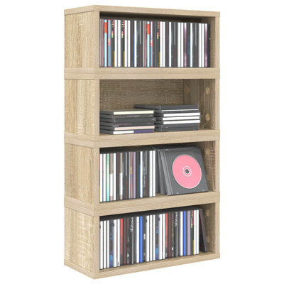 Stojak na płyty CD 4 szt. dąb Sonoma 40 x 17 x 17 cm
