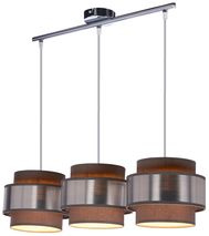 Lampa wisząca z abażurami Hare chromowa potrójna szary abażur do jadalni