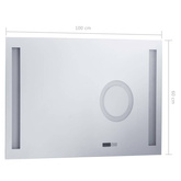 vidaXL Lustro łazienkowe z LED i czujnikiem dotykowym, 100x60 cm model standard