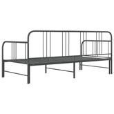 Sofa z wysuwaną ramą łóżka, szara, metalowa, 90x200 cm wariant 4