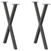 Nogi do stołu jadalnego w kształcie litery X 2 szt. Antracyt 50x(72-73) cm Stal