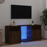 Szafka TV z oświetleniem LED, brązowy dąb, 120x30x50 cm
