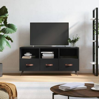 vidaXL Szafka pod TV, czarna, 102x36x50 cm, materiał drewnopochodny wariant 4