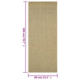 vidaXL Dywanik, naturalny sizal, 80x200 cm, zielony