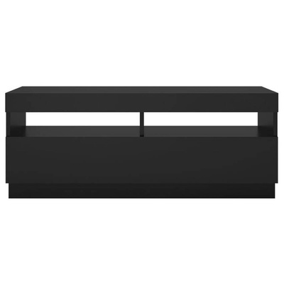 vidaXL Szafka pod TV z oświetleniem LED, czarna, 100x35x40 cm