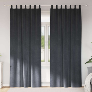 Zasłony zaciemniające 2 pcs Jasnoszary 140 x 245 cm Aksamit