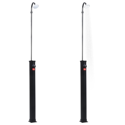 vidaXL Ogrodowy prysznic solarny, czarny, 215 cm, 8 L